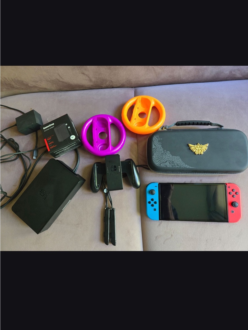 Nintendo Switch Console Bundle with Blue & Red Joy-Con and Zelda Carry Case